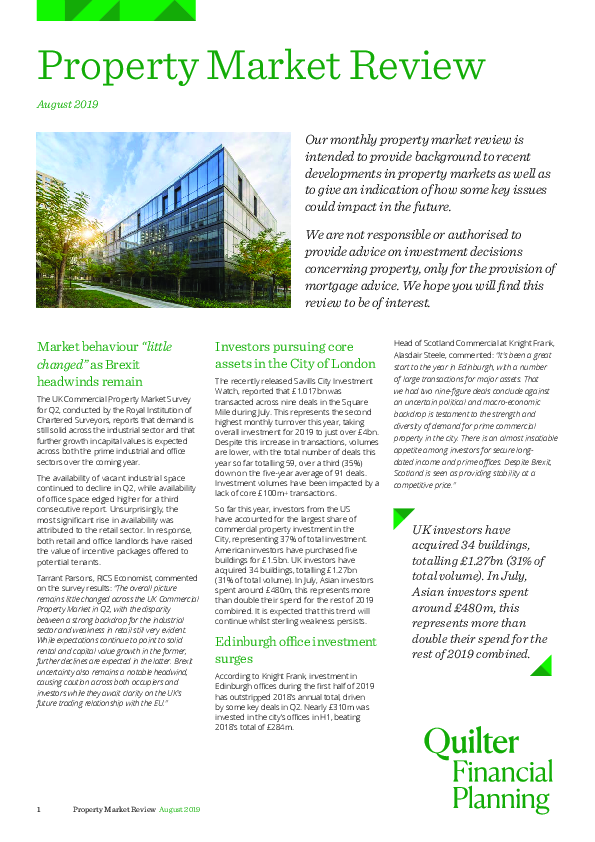 Property Market Review - August 2019