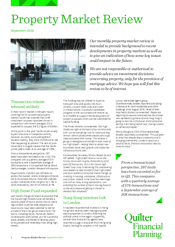 Property Market Review - September 2019
