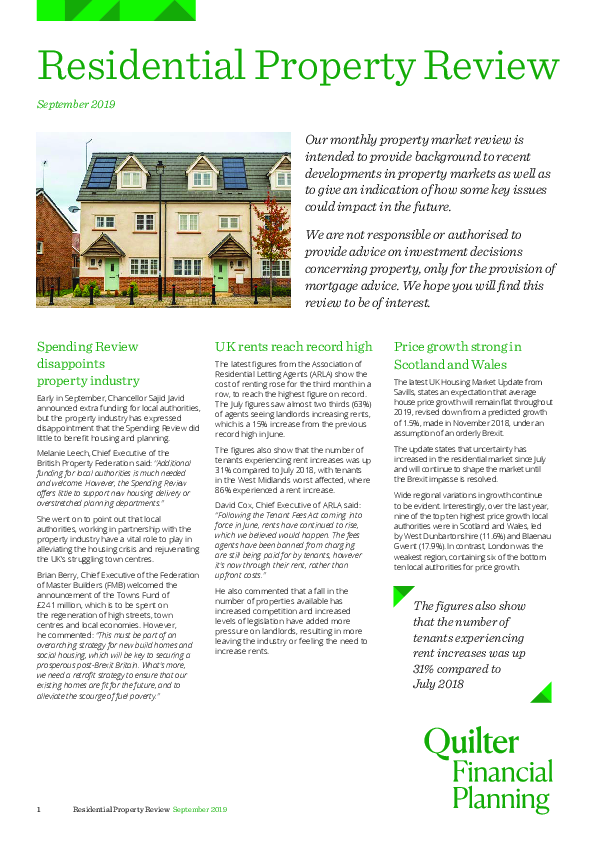 Residential Property Review - September 2019