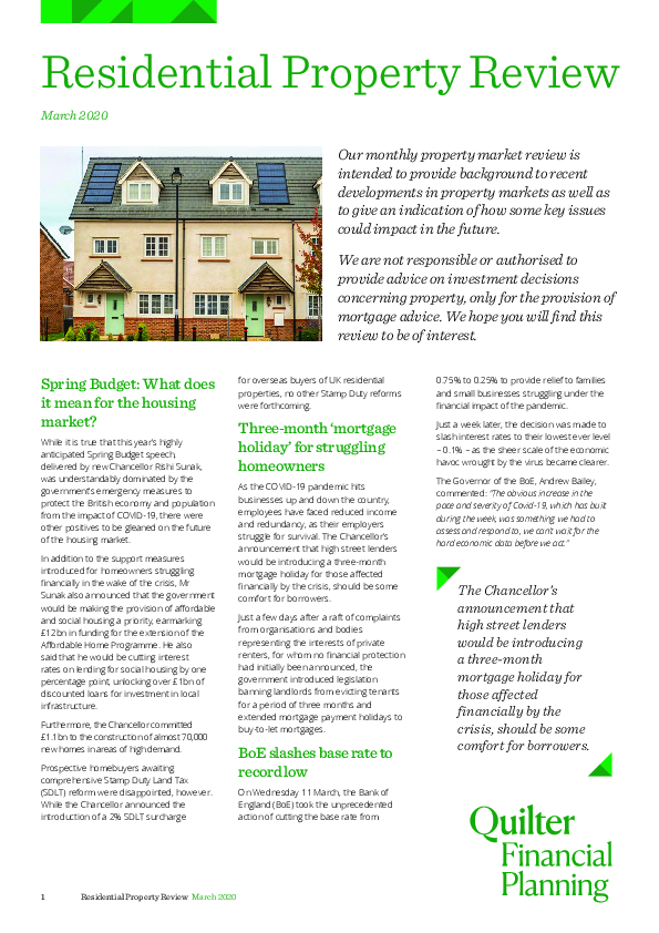 Residential Property Review - March 2020