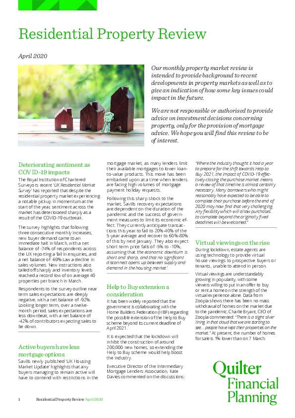 Residential Property Review - April 2020
