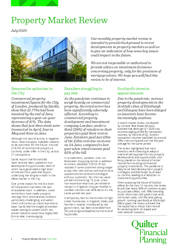 Property Market Review - July 2020