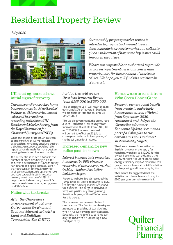 Residential Property Review - July 2020