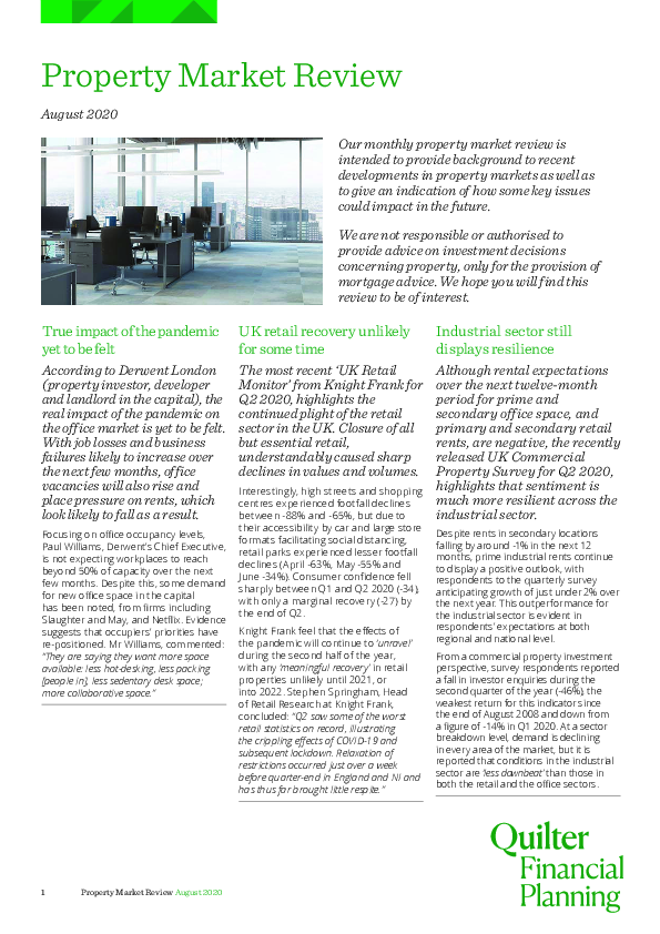 Property Market Review - August 2020