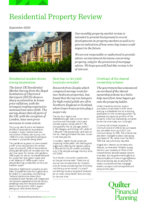 Residential Property Review - September 2020 