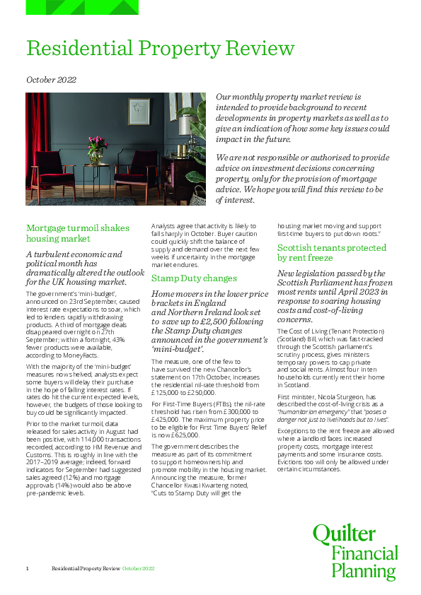 Residential Property Review - October 2022