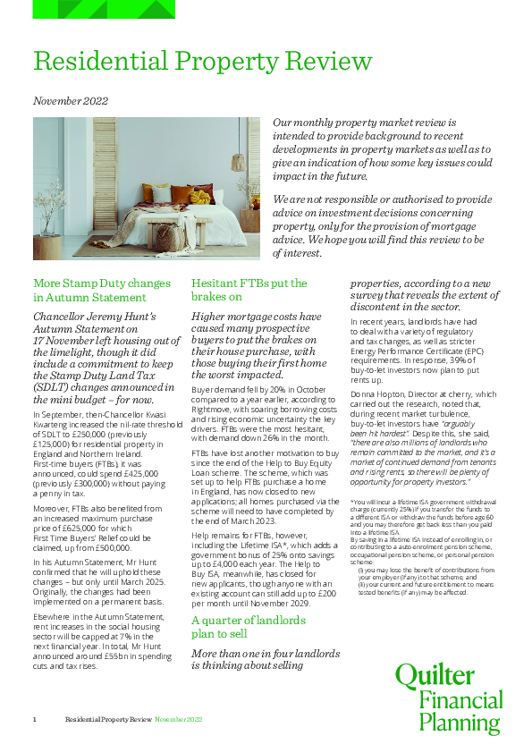 Residential Property Review - November 2022
