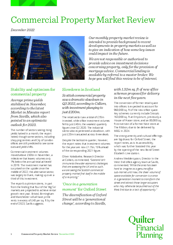Property Market Review - December 2022