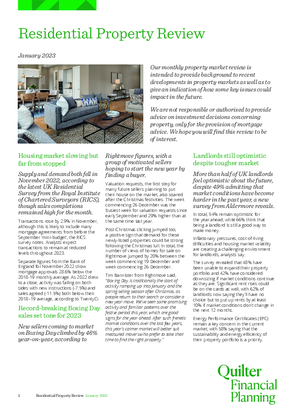 Residential Property Review - January 2023