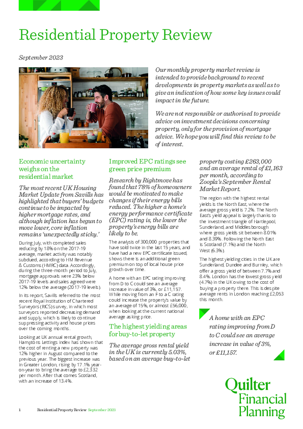 Residential Market review September 2023