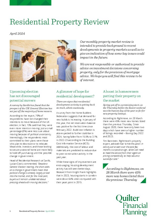 Residential Market Review - April 2024