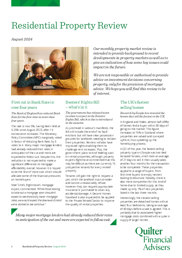 Residential Property Review of August 2024